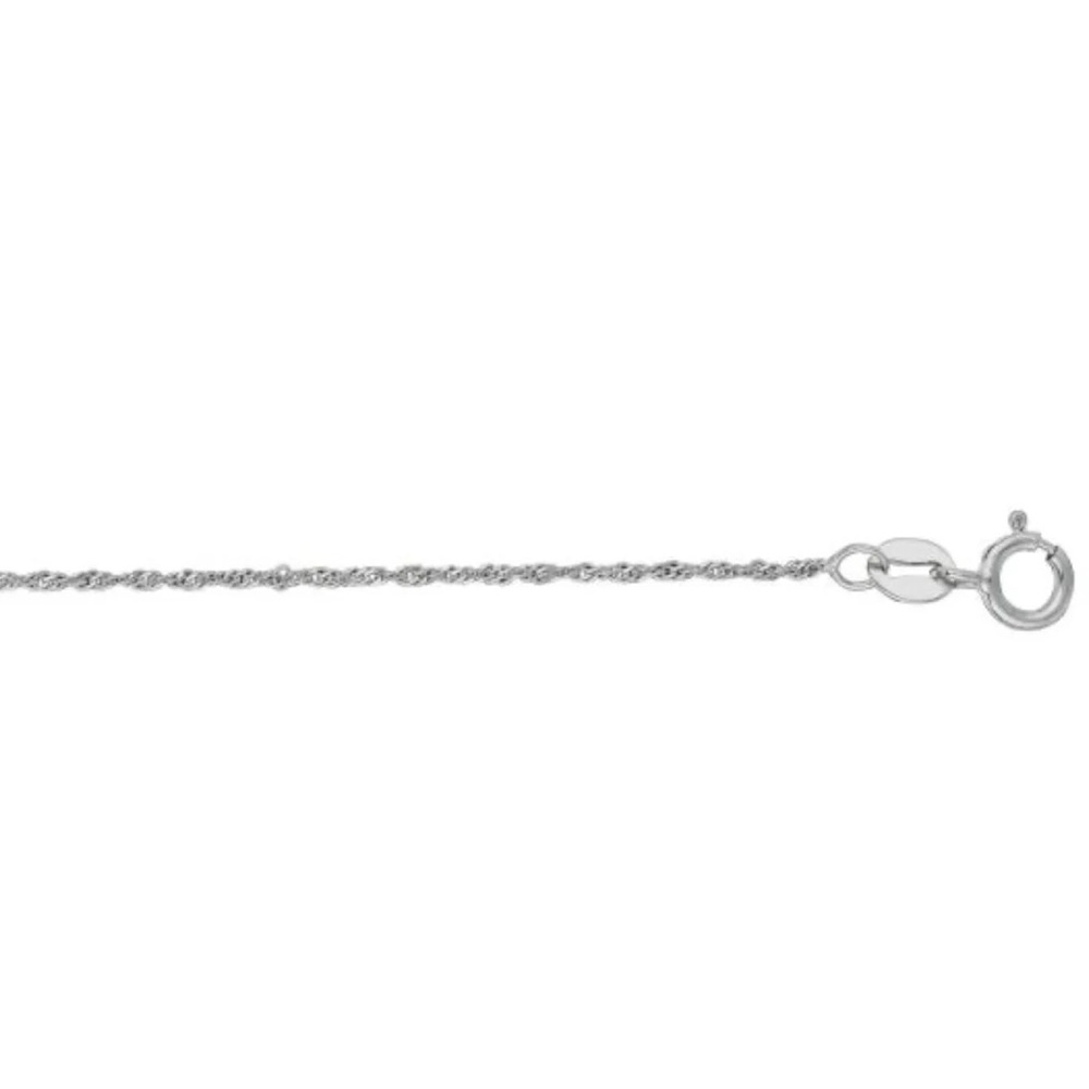 10k White Gold 1mm Singapore Chain 14”